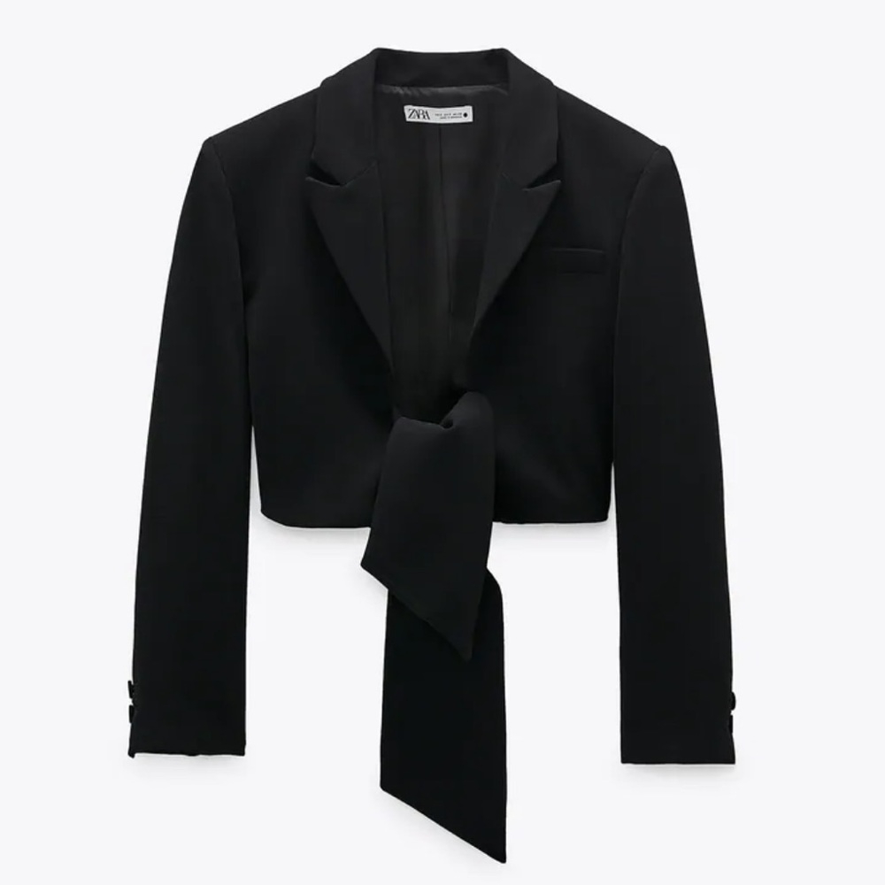 Zara Tied Cropped Blazer